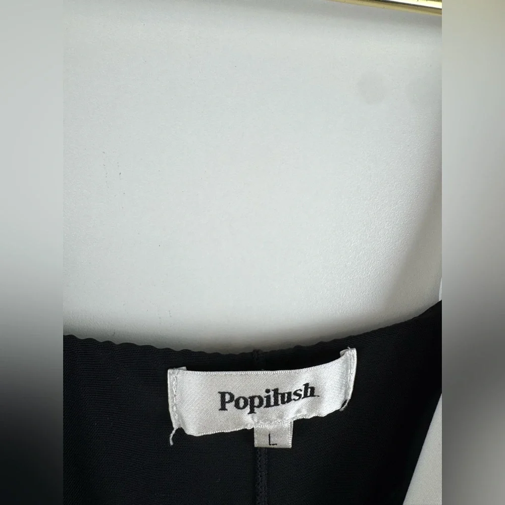 Popilush Shapewear Contrast Trim Built-In Sculpting Maxi Dress Size Large - Picture 8 of 12